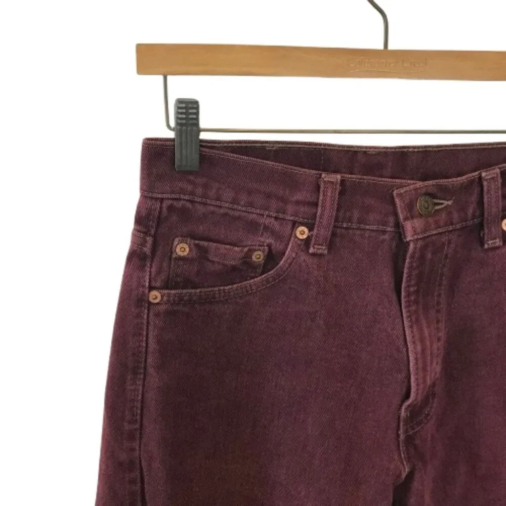 Levi's Mens Size 29 29x34 Wine Purple 550 Vintage 90s 100% Cotton Denim Jeans